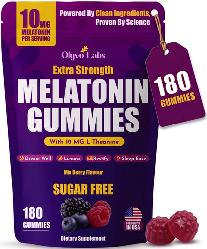 Olyvo Labs Gummies de Mélatonine 10 mg, sachet avant