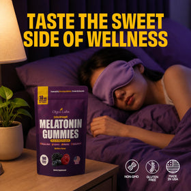 Olyvo Labs Gummies de Mélatonine, près des ingrédients