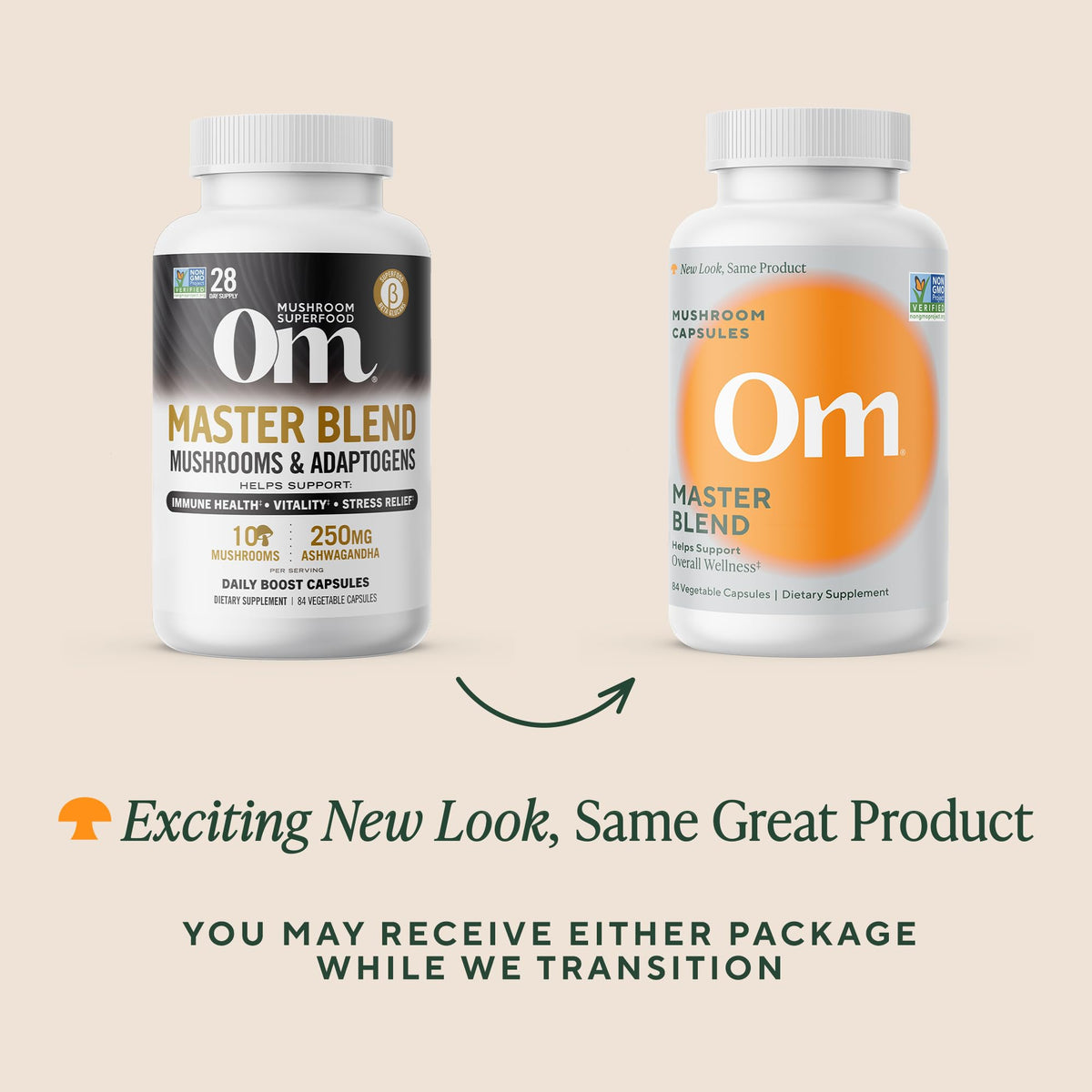 OM MUSHROOM SUPERFOOD Capsules de Champignons Bio - prise de main