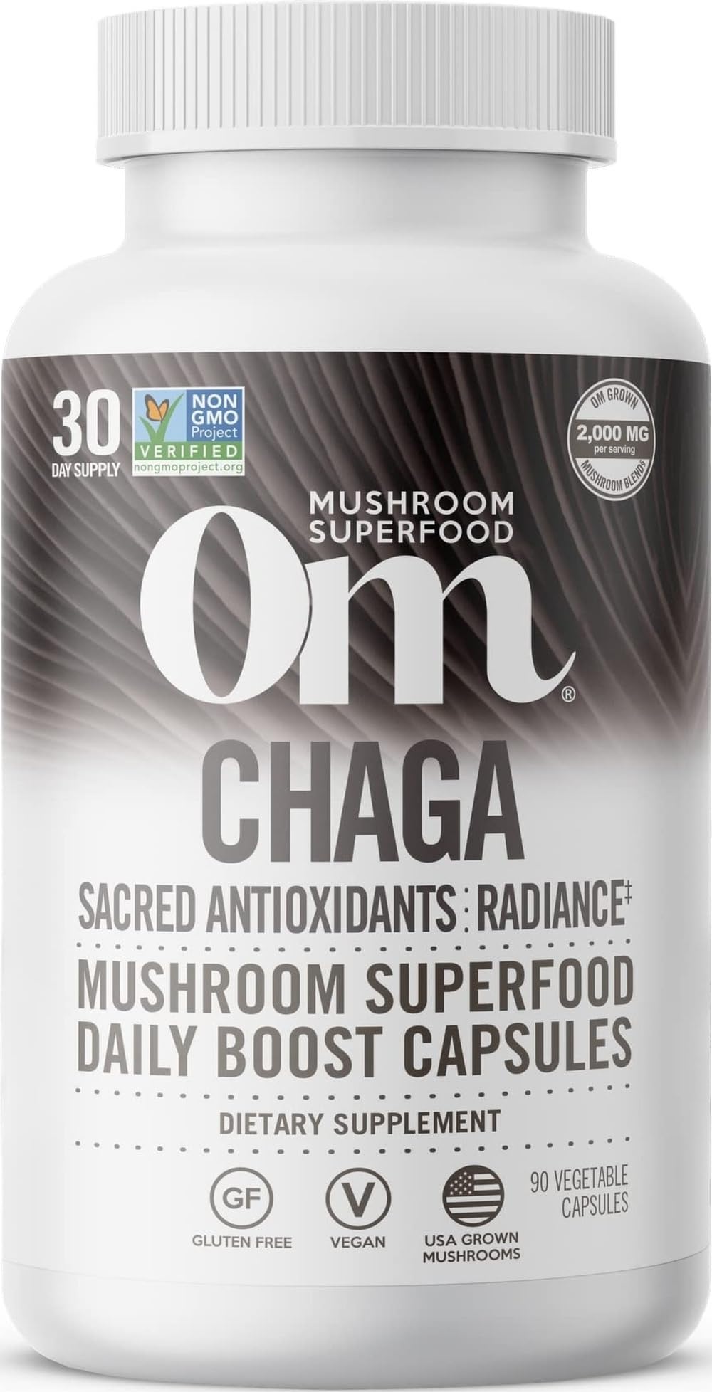 OM MUSHROOM SUPERFOOD Chaga Capsules 90 comprimés, vue de face