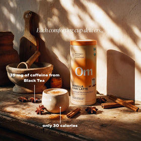 OM MUSHROOM SUPERFOOD Chai Vanille Crémeux 300g avec des épices de chai