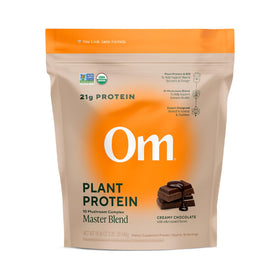 OM MUSHROOM SUPERFOOD Master Blend Poudre de Protéine Végane Chocolat 581g vue de face