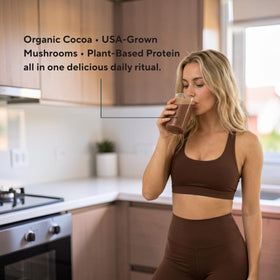 OM MUSHROOM SUPERFOOD Master Blend Poudre de Protéine Végane Chocolat 581g en détail