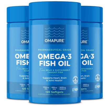 OMAPURE Huile de Poisson Omega 3 flacon avant vue