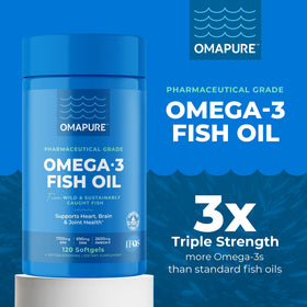 OMAPURE Huile de Poisson Omega 3 gélules en gros plan
