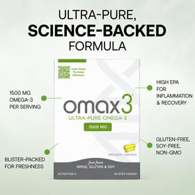 Omax3 Huile de Poisson Omega 3 1500mg avec gélules individuelles
