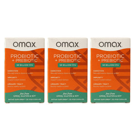 Omax3 Probiotique & Prébiotique 50B CFU, paquet avant
