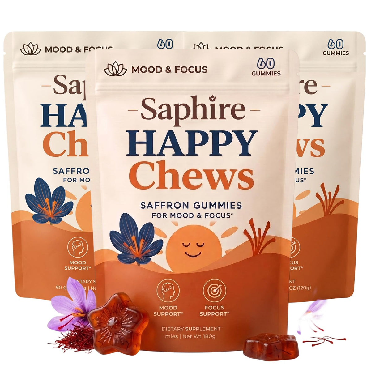 Omdeko Saphire Happy Chews 3PCS en vue de face