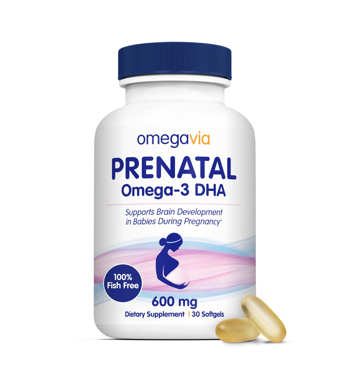 OmegaVia DHA Prénatal 600mg gélules vues de face