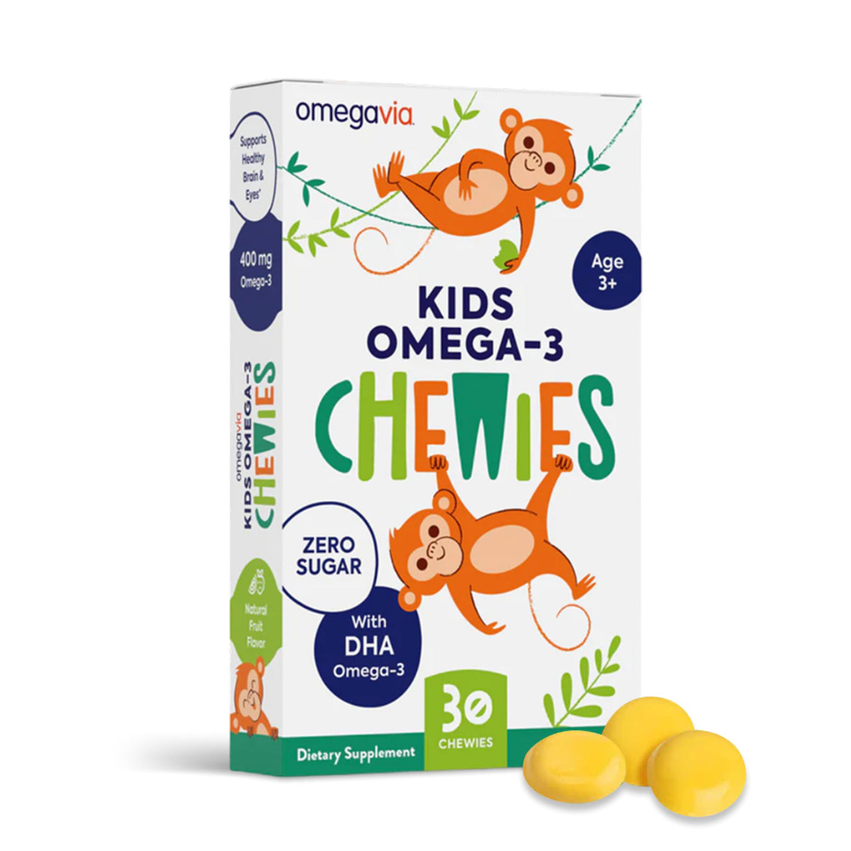 OmegaVia Omega 3 Chewies boîte 30 gommes vue de face