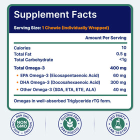 OmegaVia Omega 3 Chewies pour enfants en main