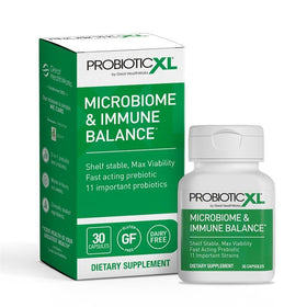OmegaXL ProbioticXL 30 capsules végétales devant un fond blanc