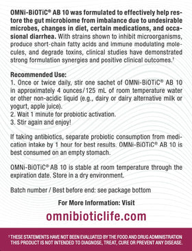 OMNi BiOTiC AB 10 Poudre Probiotique 32g en utilisation