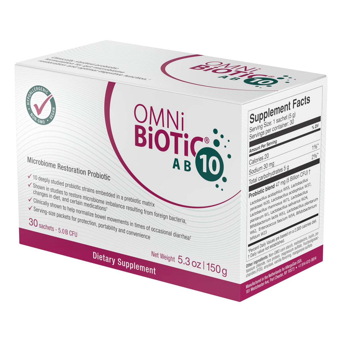 OMNi BiOTiC AB 10 Poudre Probiotique 32g ingrédients