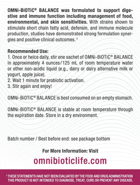 OMNi BiOTiC Balance emballage avec informations