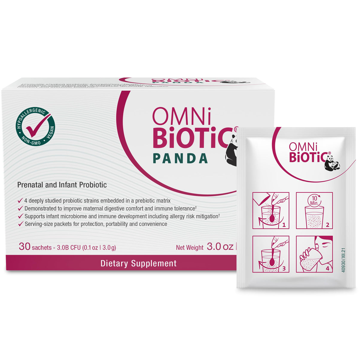 OMNi BiOTiC Panda Poudre Probiotique Prénatal & Infantile 140g vue de face