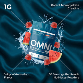 Omni Gummies de Créatine pastèque, en main