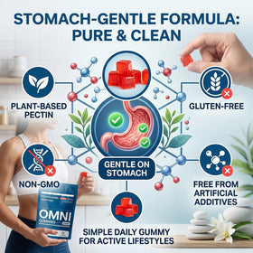 Omni Gummies Gélifiés Créatine 272g vue arrière de l'emballage