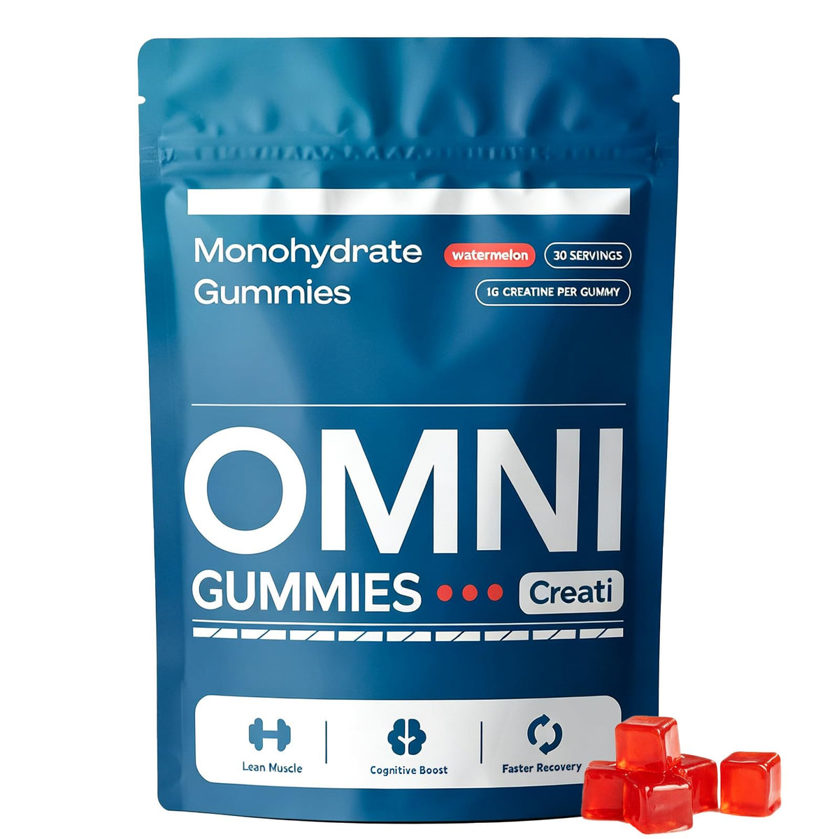 Omni Gummies Gélifiés Créatine 272g vue de face avec emballage