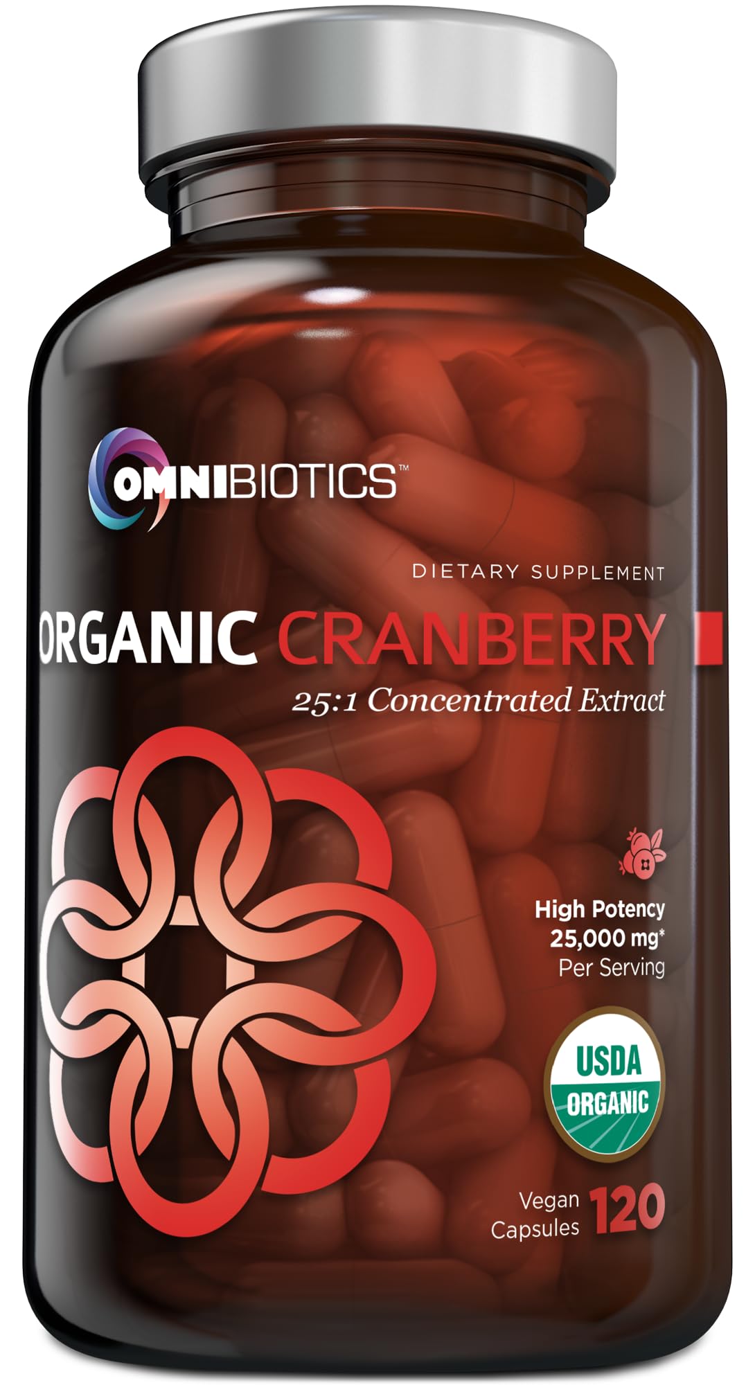 OmniBiotics canneberge bio 120 capsules végétales vue de face