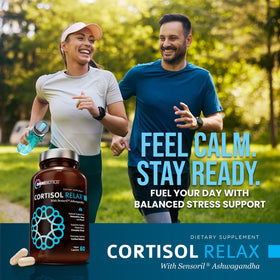 OmniBiotics Complément Alimentaire Cortisol 60 Capsules Végétales sur une table