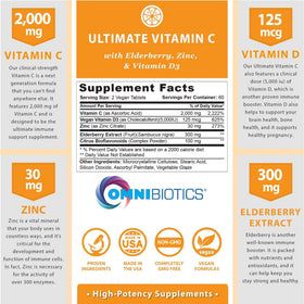 OmniBiotics Complément Alimentaire Vitamine C 2000mg 120 Comprimés Végétaliens emballage