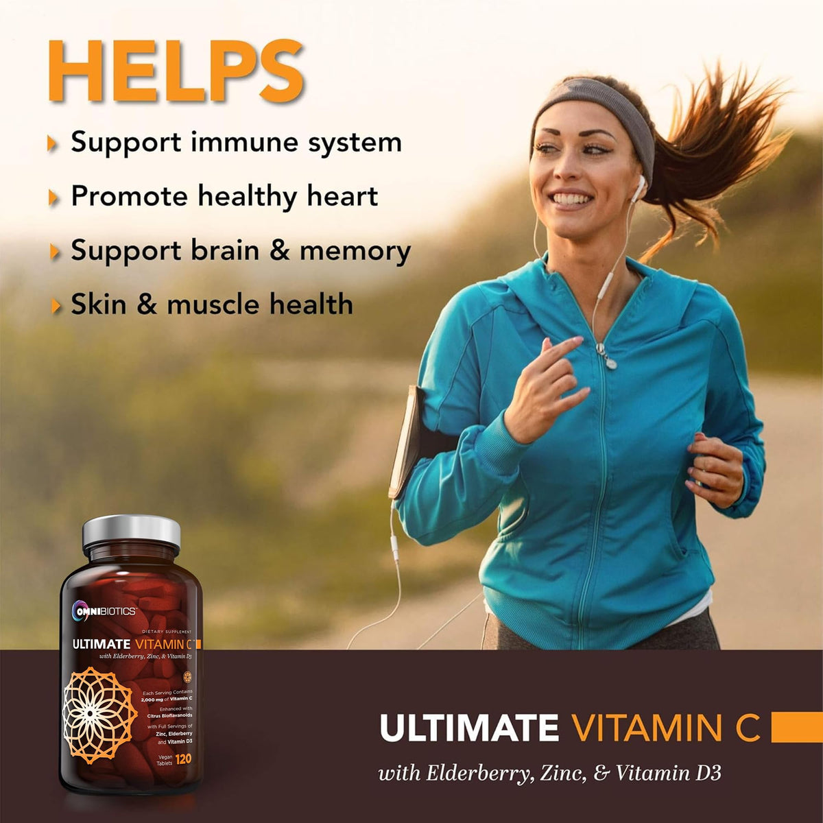OmniBiotics Complément Alimentaire Vitamine C 2000mg 120 Comprimés Végétaliens comprimé