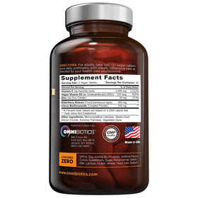 OmniBiotics Complément Alimentaire Vitamine C 2000mg 120 Comprimés Végétaliens prise quotidienne