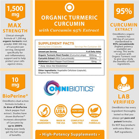 OmniBiotics Curcuma Bio 1500mg - étiquette du produit