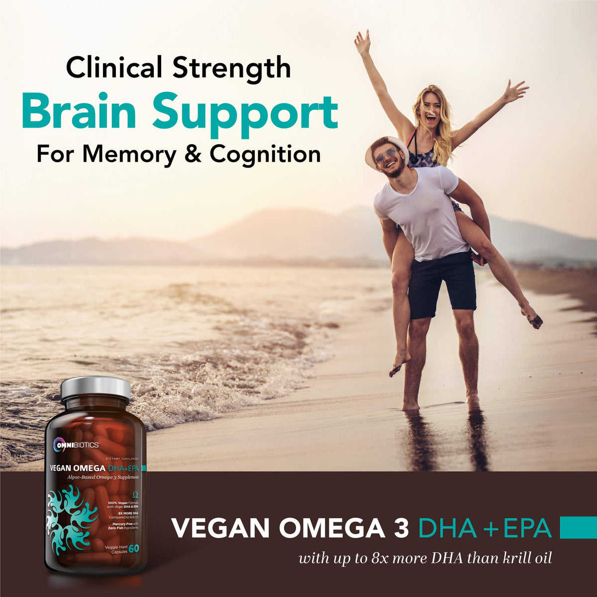 OmniBiotics emballage avec étiquettes claires sur les ingrédients