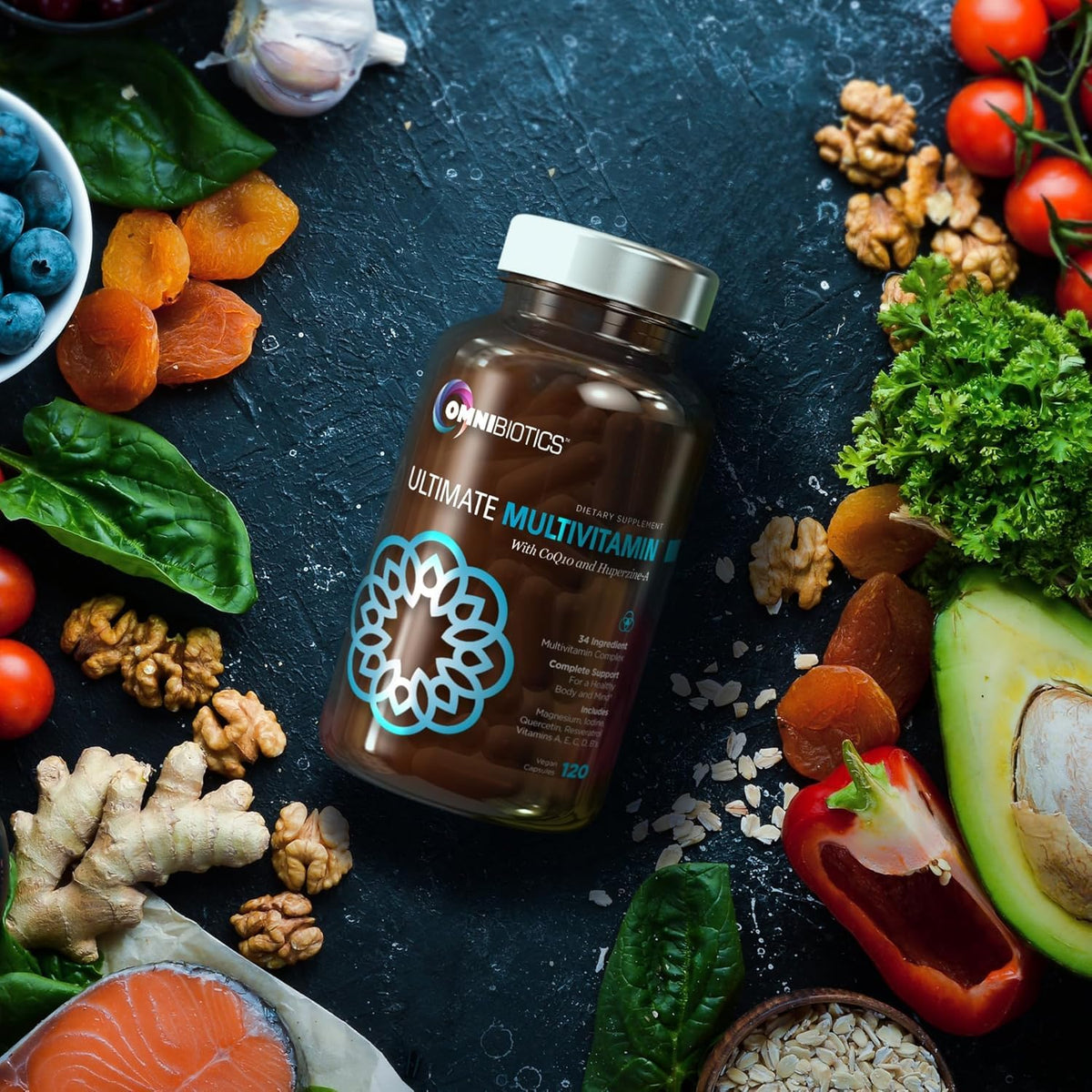 OmniBiotics Multivitamines Quotidiennes 120 Capsules Végétales - présentation du produit