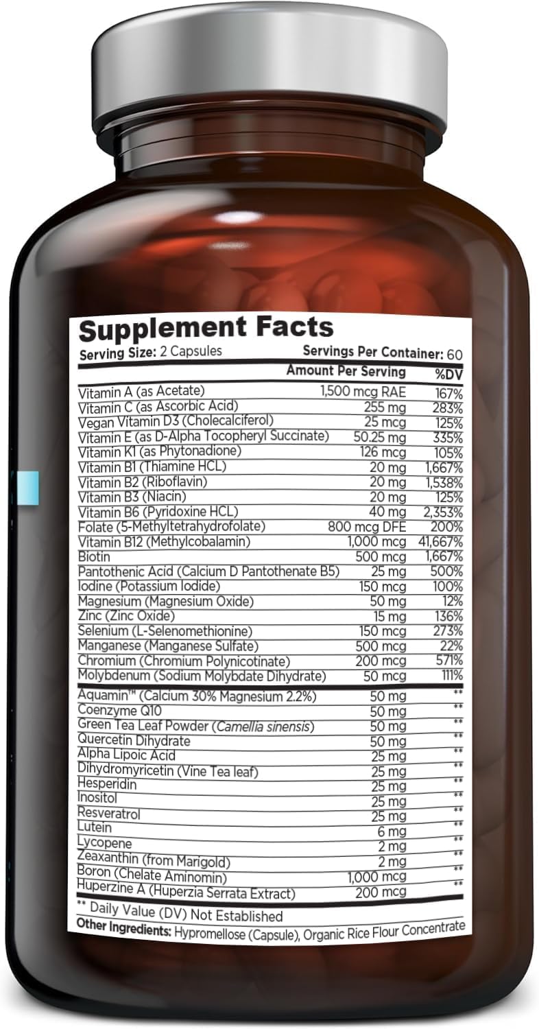 OmniBiotics Multivitamines Quotidiennes 120 Capsules Végétales - vue arrière