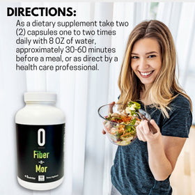 Omnitrition Fiber-N-Mor capsules sur une surface blanche