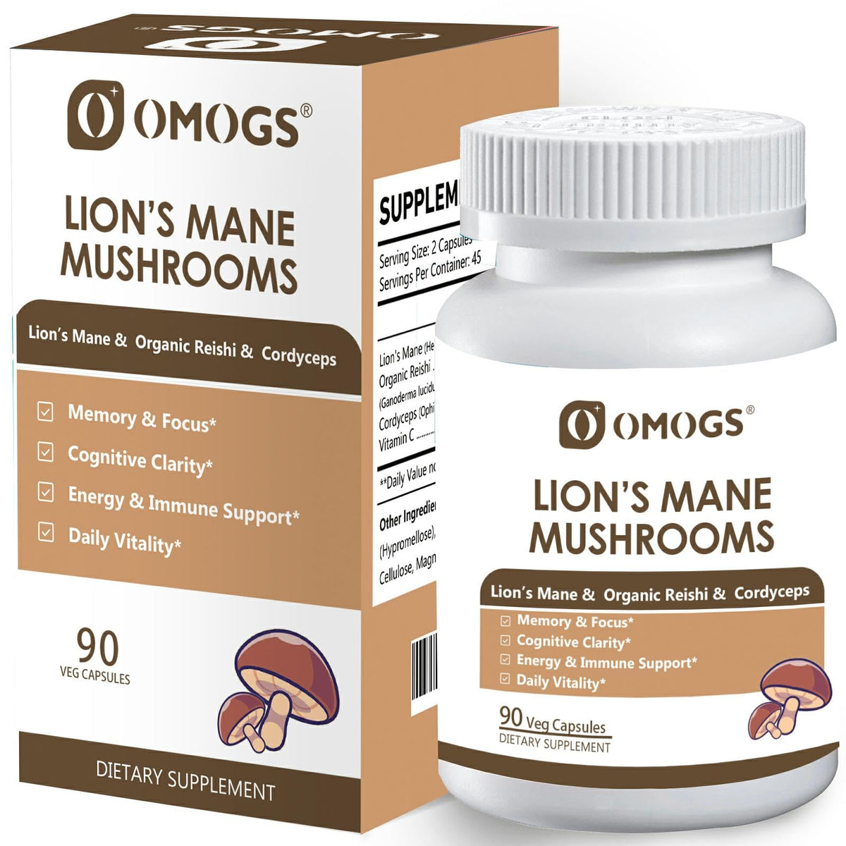 OMOGS Complément Alimentaire Champignon Complexe 10:1 Extrait - vue avant