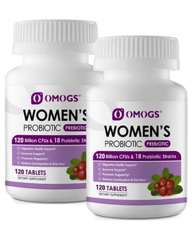 OMOGS Probiotiques Femmes 240 Comprimés avec Extrait de Canneberge