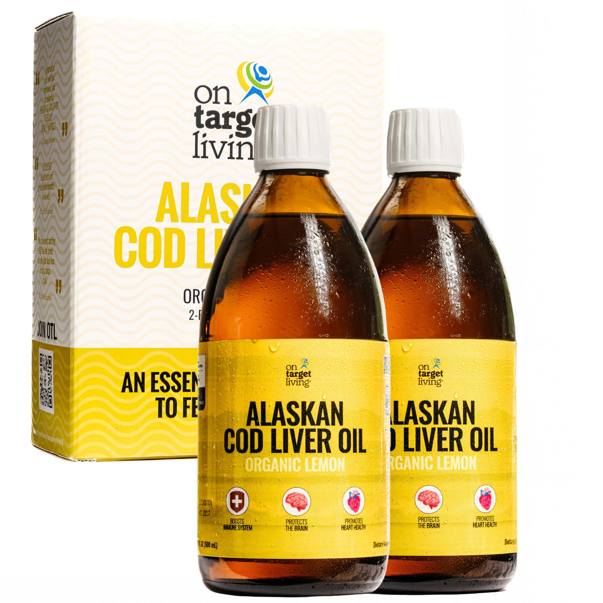 On Target Living huile de foie de morue Alaska 16,67 oz vue de face