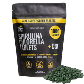 On Target Living Spirulina Chlorella 1000 comprimés vue de l'avant