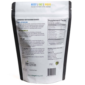 On Target Living Spirulina Chlorella à côté d'autres compléments alimentaires