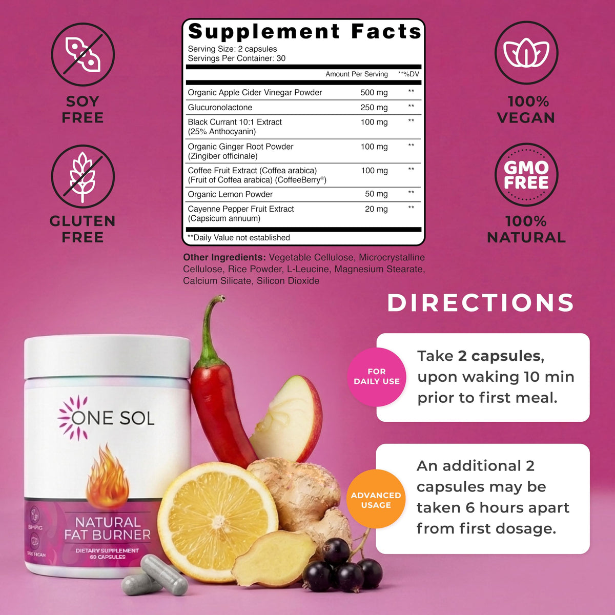 One Sol complément alimentaire pour femme 82g, capsules à l'intérieur