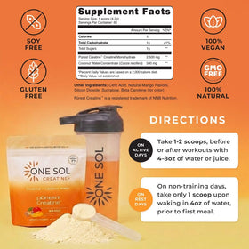One Sol Créatine pour Femmes 60 Servings en poudre dans un verre