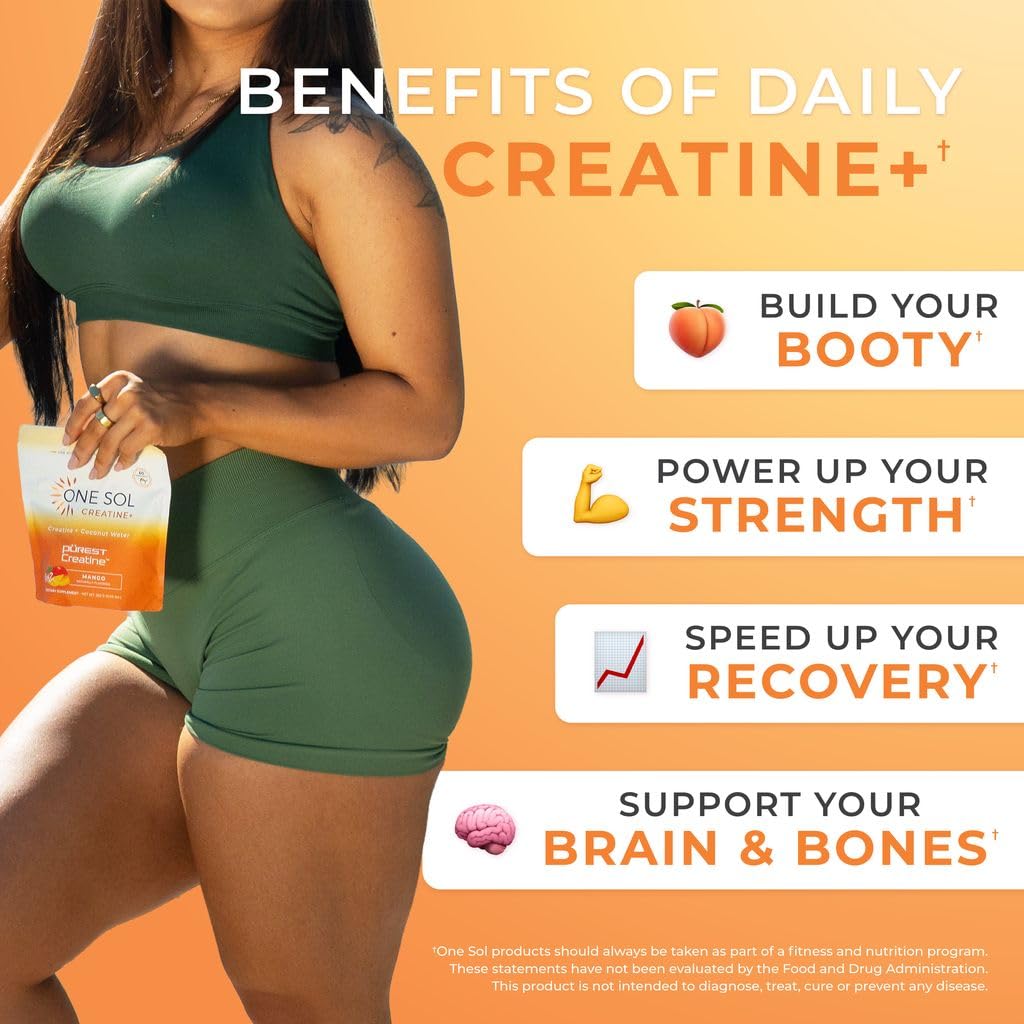 One Sol Créatine pour Femmes 60 Servings étiquette avec ingrédients