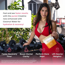One Sol créatine pour femmes en poudre dans un verre