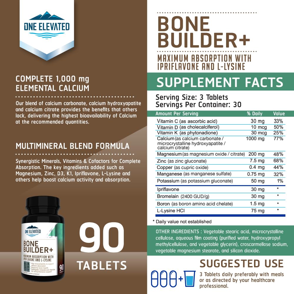 One support Complément Alimentaire Calcium 1 000 mg, vue arrière