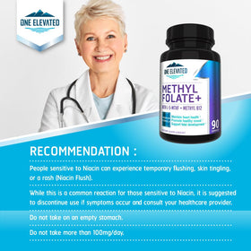One support Methyl Folate 5-MTHF 90 capsules sur une table