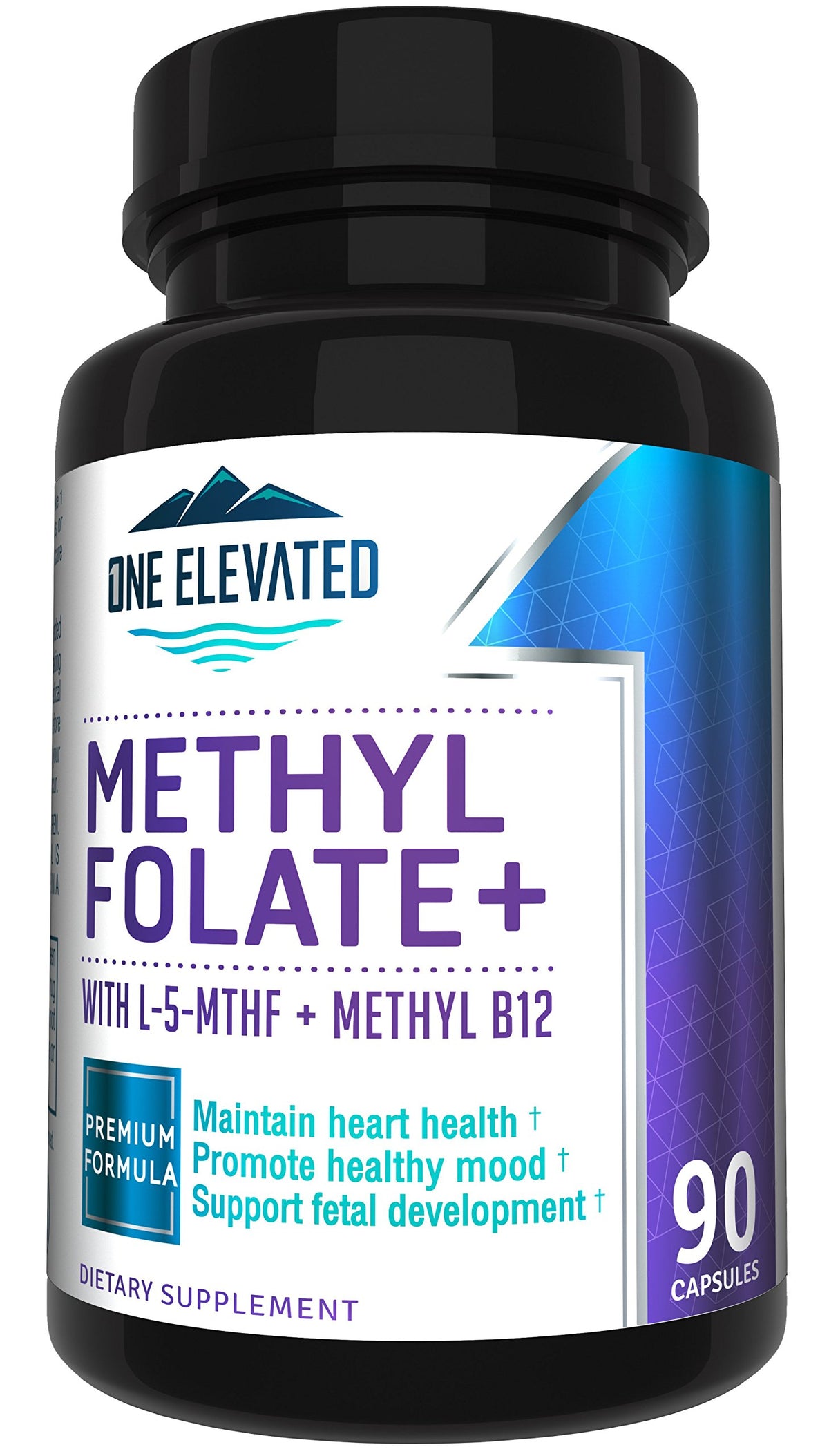 One support Methyl Folate 5-MTHF 90 capsules vue de face