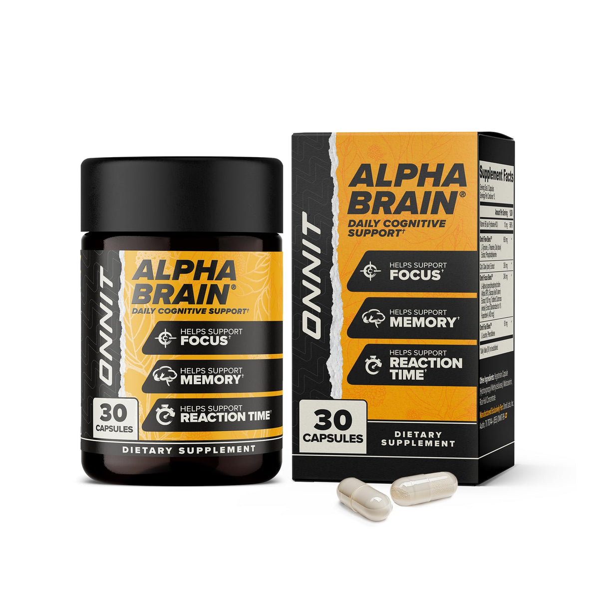 ONNIT Alpha Brain boîte de 30 comprimés vue de face
