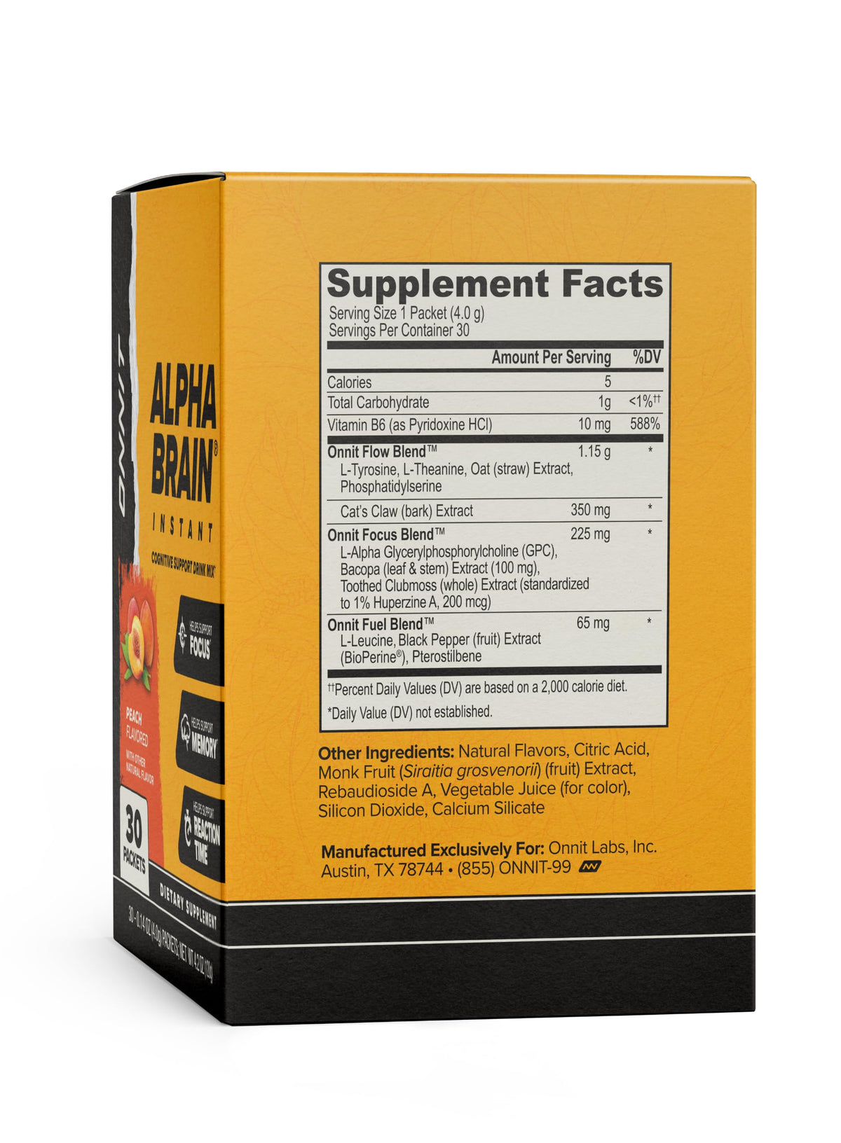 ONNIT Alpha Brain Instant sachets pêche arrière
