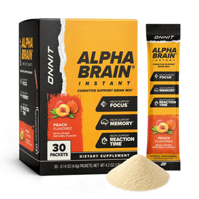 ONNIT Alpha Brain Instant sachets pêche avant
