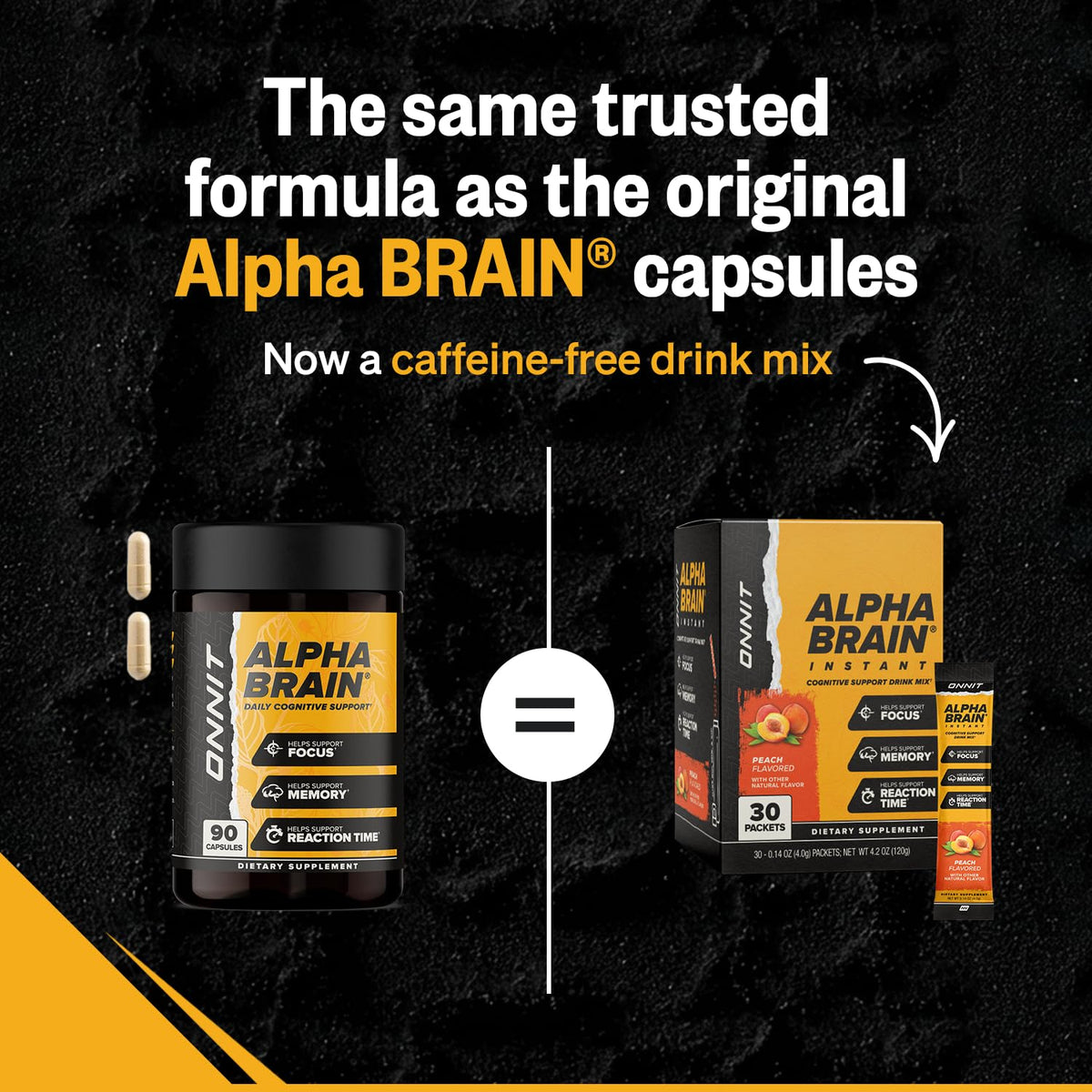 ONNIT Alpha Brain Instant sachets pêche côté