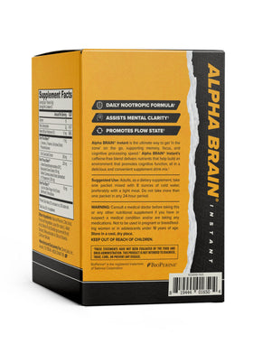 ONNIT Alpha Brain sachets ouverts montrant la poudre à l'intérieur